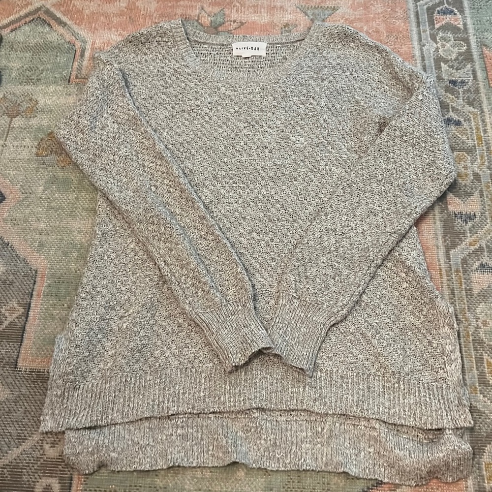 Gray knit sweater